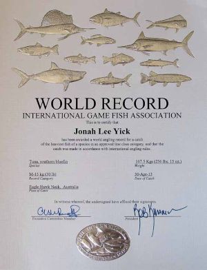 109 tuna certificate