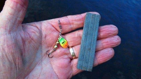 2018 09 05 A small sharpening stone a must when trout fishing